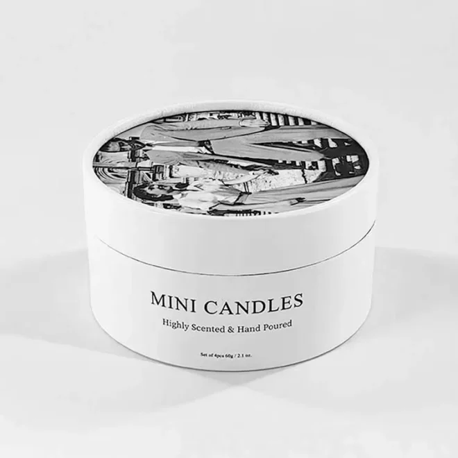 white candle boxes